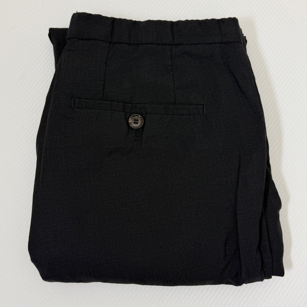 Hugo Boss Mens Black Slim Fit Elastic Back Trousers Pants Size 38 Made in Turkey